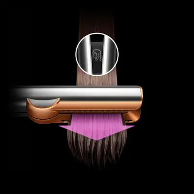 Dyson Airstrait — Placa de par wet-to-dry cu aer (Airstrait), 1600W, copper/rose gold
