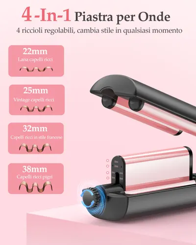 Ondulator waver 4 în 1, 22-38 mm