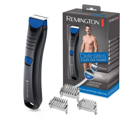 Remington BHT250 Delicates & Body Hair Trimmer - Trimmer corporal Trim Shave (pana la 0.2mm), lame Comfort Tip, 6 lungimi, acumulator Li-ion 60min, Wet/Dry