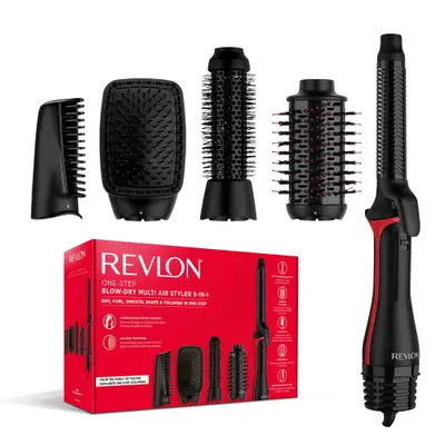 Revlon One-Step Blow-Dry Multi Air Styler 5-in-1 RVDR5370E1 - Perie/aparat coafat multifunctional, 5 capete (uscare, ondulare, netezire, volum, modelare)