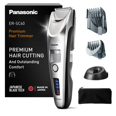 Panasonic ER-SC60-s Aparat de tuns profesional (motor liniar, lama japoneza, 38 trepte, Li-ion)