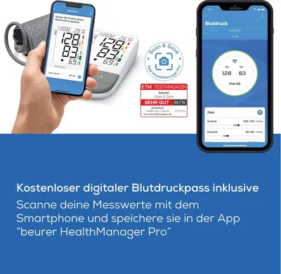 Beurer BM 53 Tensiometru de brat Premium (detectie AFib, USB-C, manseta premium)
