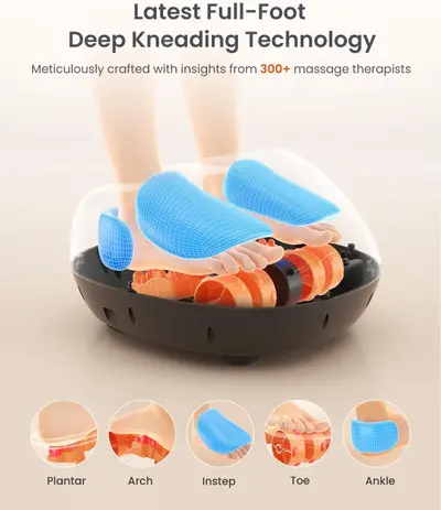 Renpho RF-FM059 - Aparat masaj picioare Shiatsu cu incalzire si compresie aer (fara telecomanda), rolling/kneading, 3 trepte, panou touch, 30W, oprire automata