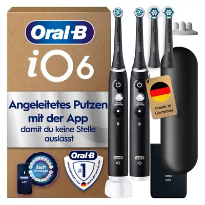 Oral-B iO Series 6 (Type 3795, negru) - Periuta electrica premium, ecran interactiv, senzor presiune, Li-Ion
