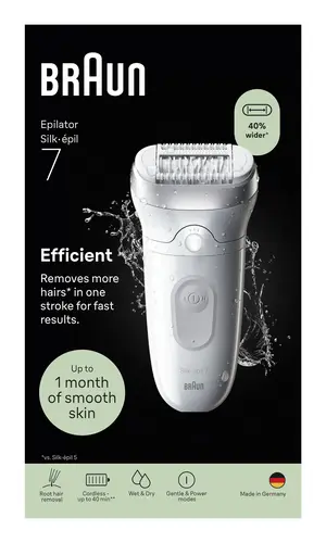 Braun Silk-epil 7 Type 5392 - Epilator Wet & Dry, cap lat, pensete MicroGrip, masaj