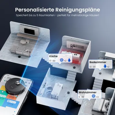 Aspirator robot Proscenic Q8, 6000Pa, navigare laser, mop