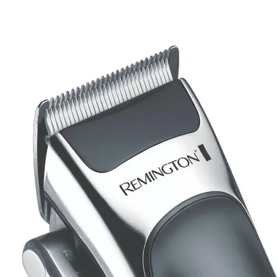 Remington Stylist Hair Clipper HC363C - Masina de tuns kit 20 piese (8 piepteni 3-25mm, foarfece, pelerina, perie gat, clame, husa), lame ceramice autoascutire, cord/cordless, 40 min