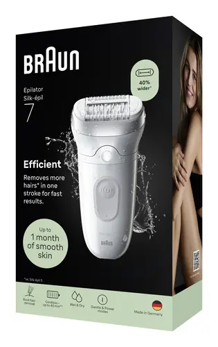 Braun Silk-epil 7 Type 5392 - Epilator Wet & Dry, cap lat, pensete MicroGrip, masaj