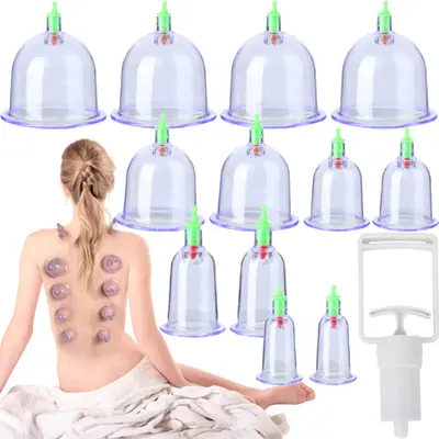 Retoo Set ventuze cupping 12 buc (vacuum, model 0022)