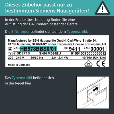 Tavă de copt Siemens HZ541000, 40x45 cm