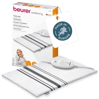 Beurer HK 25 Heizkissen — Perna electrica (heat pad) cu husa bumbac, 40x30 cm, 3 trepte