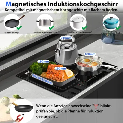 Plită incorporabilă cu inducție Cooksir 4 zone, 59cm, 3500W