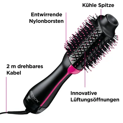 Perie cu aer cald Revlon One-Step, cu pieptene
