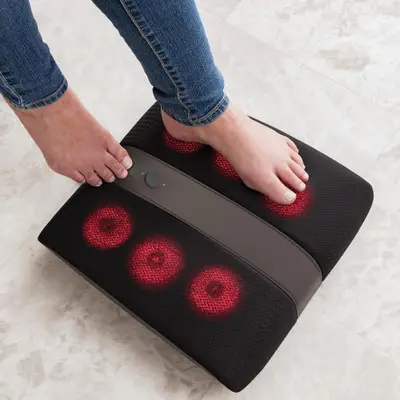 Aparat de masaj picioare si gambe cu compresie aer si caldura (Light Beige)