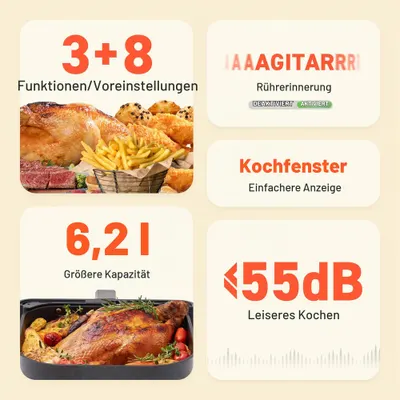 Friteuză cu aer cald Cosori Premium II Plus, 6.2L, 1700W