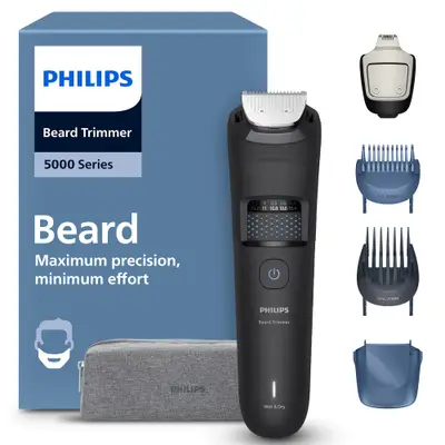 Philips Beard Trimmer 5000 Series (aparat tuns barba, Hair Collector)