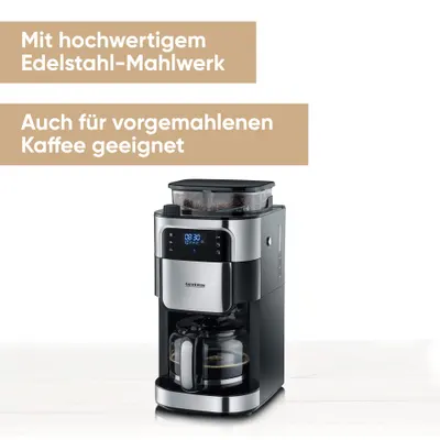 Cafetieră cu râșniță Severin KA 4813, filtru, touch, 1000W