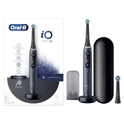 Oral-B iO Series 7 (Type 3758, Black) - Periuta electrica premium cu etui de voiaj