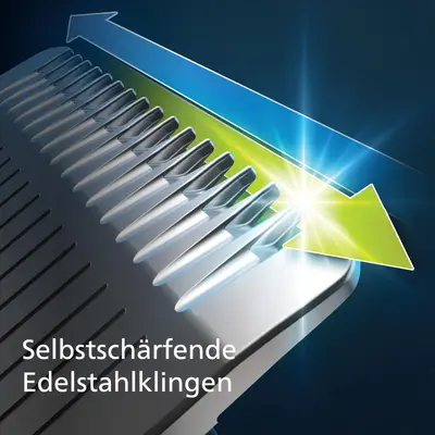 Philips Beard Trimmer 5000 Series - Aparat tuns barba, lame metal autoascutire, pieptene reglabil, detail trimmer